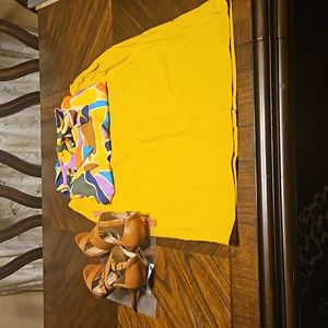 Ashley  Stewart Gold/ Yellow  Skirt